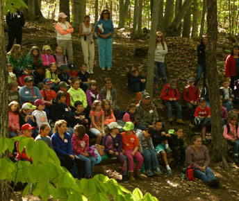 Kids learning in the woods, Litchfield Forestry Day